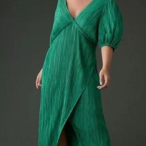 Anthropologie Emerald Wrap Wedding Dress